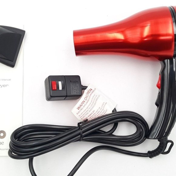 Wigo Europe Metal Blow Dryer WG5102RD Red Salon Quality 2 Speed 6 Heats 1400w - Picture 1 of 11